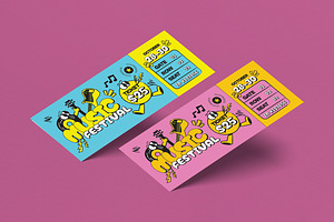 Music Festival Ticket, a Card Template by graphicook