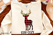 Stay Cozy Christmas Reindeer PNG Art, a Seasonal Illustration by CrexoraLab (Thumbnail 1 of 4)