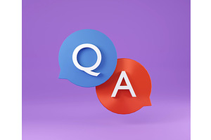 3d Speech Bubble With Q And A