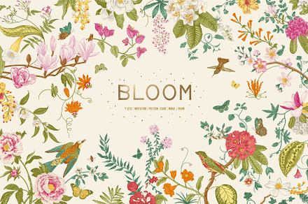 Bloom. Chinoiserie inspired, a Decorative Illustration by olga.korneeva