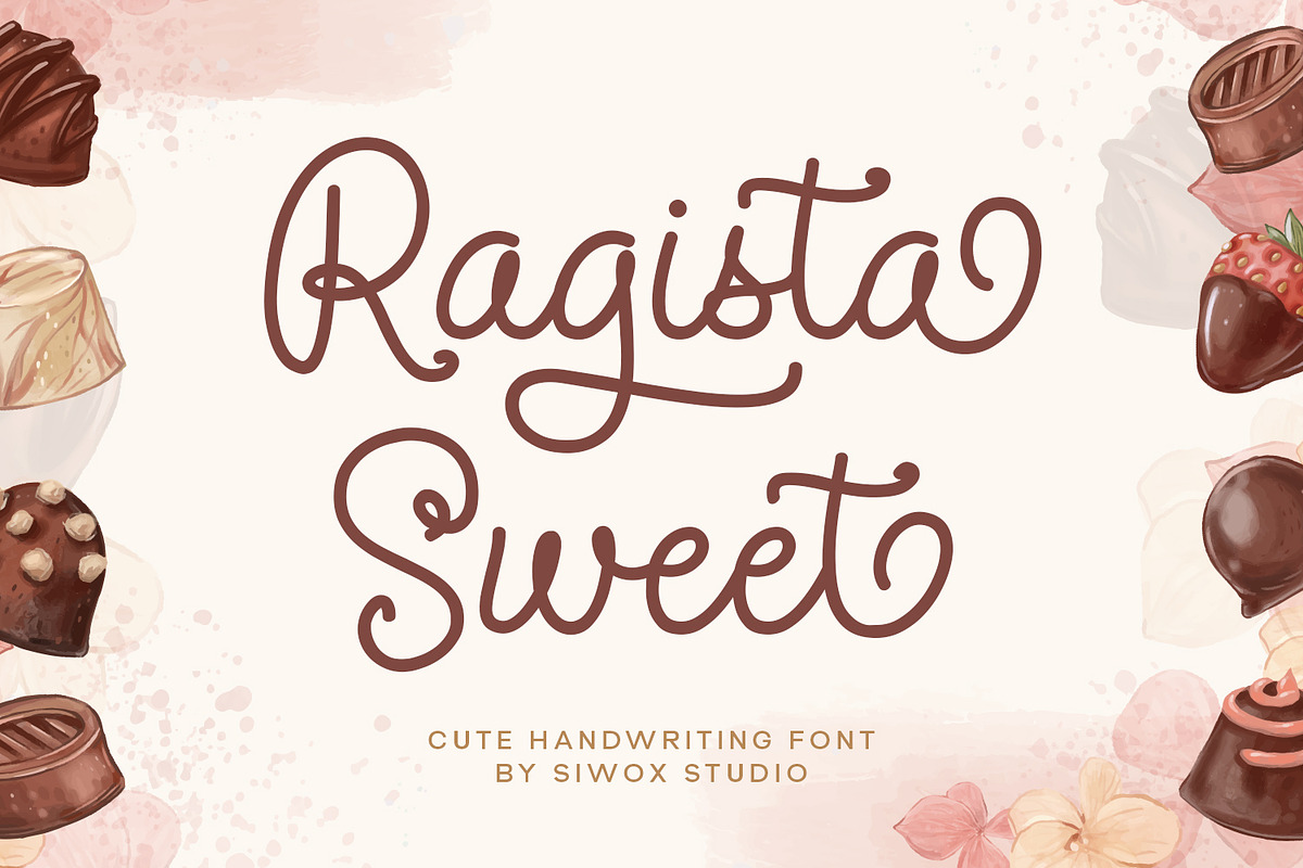 Ragista Sweet | cute monoline font, a Handwritten Font by Siwox Studios (Photo 1 of 7)
