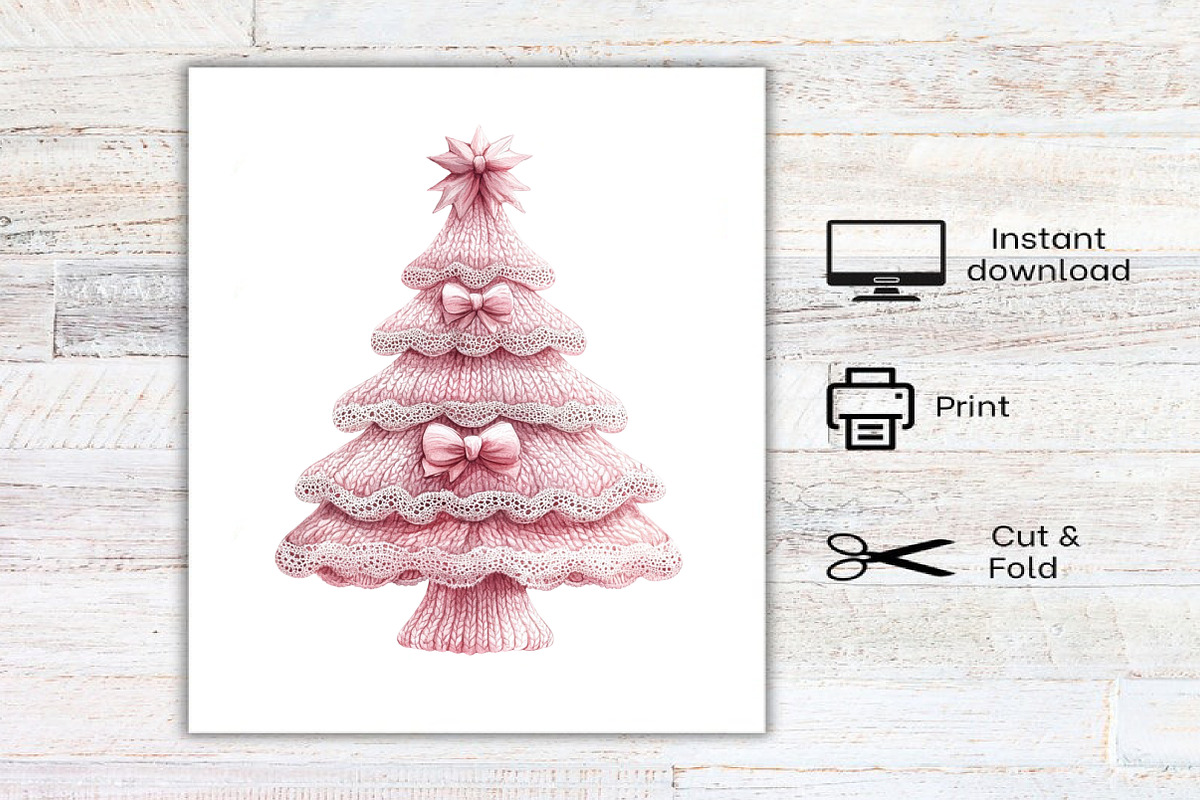 Watercolor Christmas Tree Clipart, an Illustration by Canvas Craft (Photo 8 of 8)