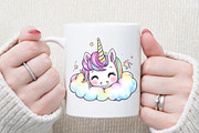 Cute Rainbow Unicorns Clipart, an Illustration by Sublimation Artist (Thumbnail 5 of 6)