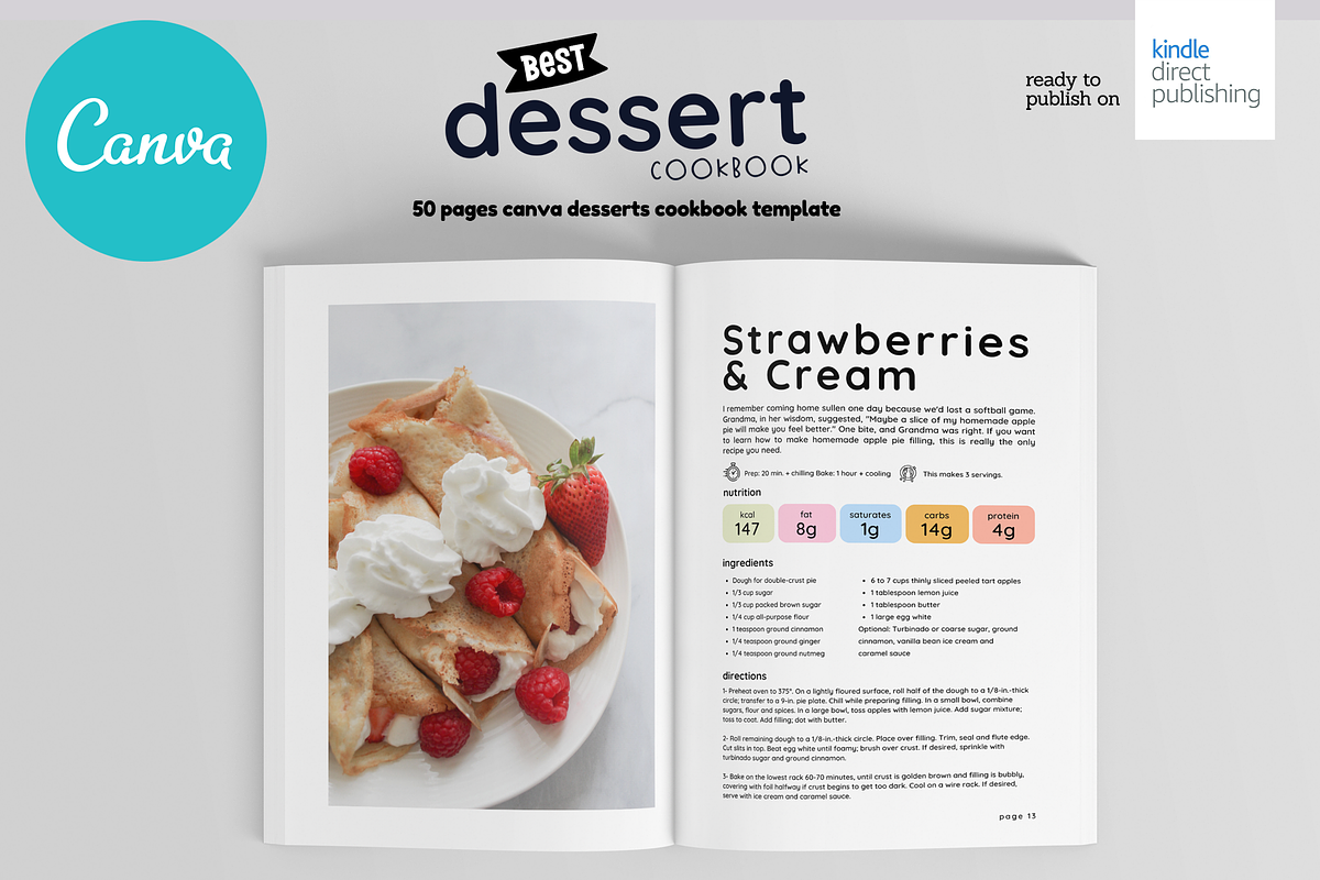 Desserts Canva Recipes Book Template, a Magazine Template by DeLaGranSiete (Photo 7 of 11)