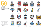 59 Law & Copyright Icons, an Outline Icon by Flat Icons (Thumbnail 1 of 7)