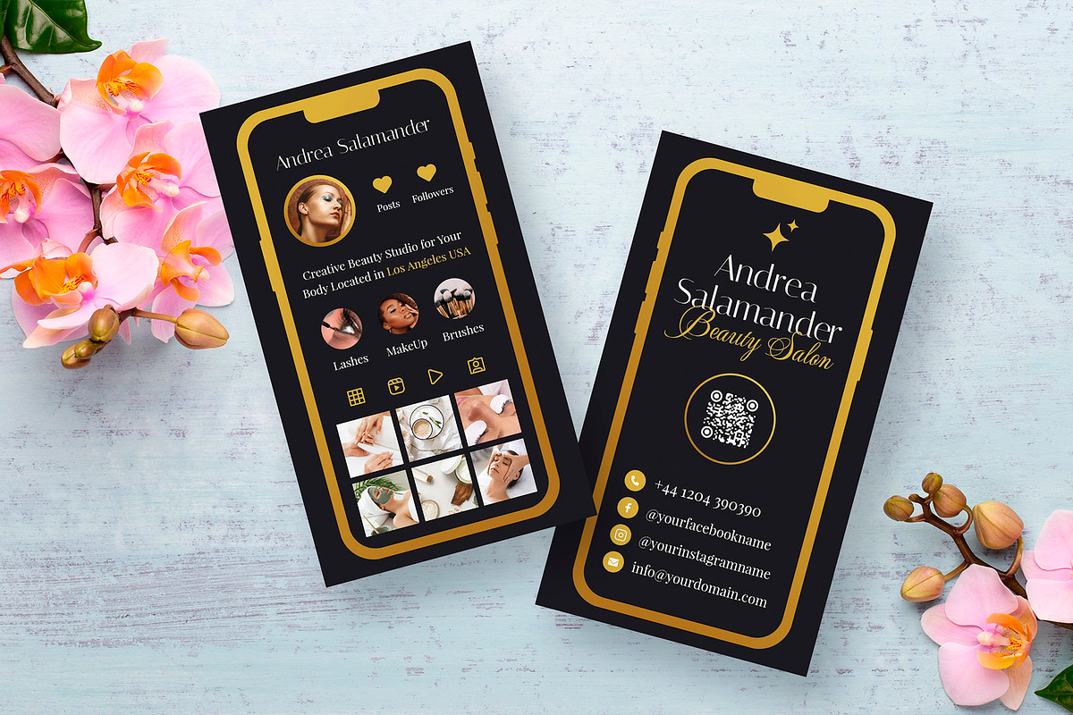 Phone Esthetician Business Card, a Business Card Template by artbart (Photo 4 of 9)