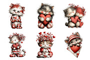Whimsical Valentine Cat Clipart, an Illustration by Design Market (Thumbnail 3 of 3)