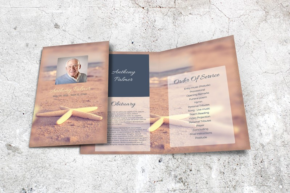 Starfish Funeral Program Template, a Brochure Template by Final Tribute (Photo 5 of 5)