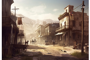 Wild West Street. Generate Ai