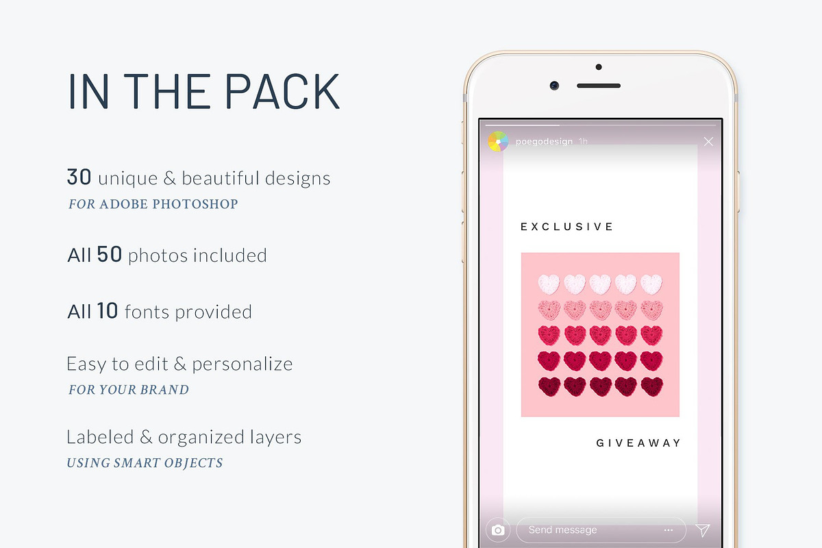 Instagram Stories Pastel Pink | PS, a Social Media Template by Poego ...
