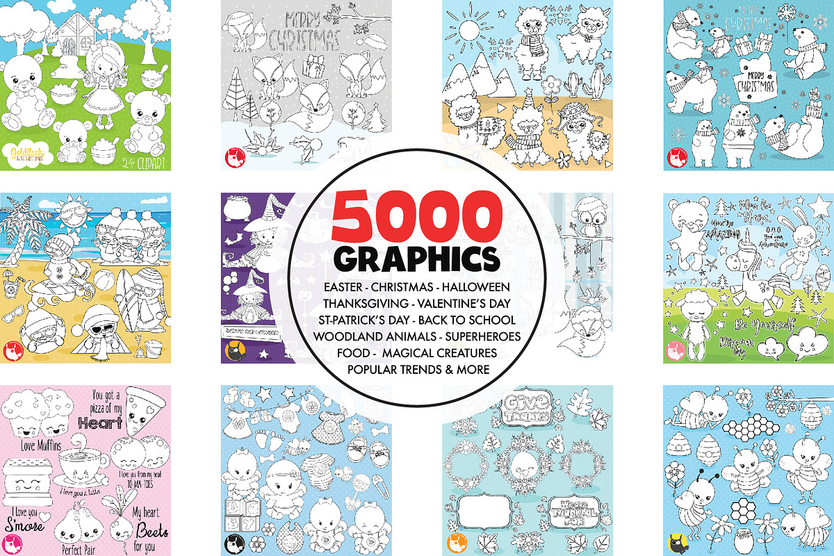 5000 in 1 - Black lines Mega Bundle, an Illustration by PrettyBundles (Photo 13 of 27)