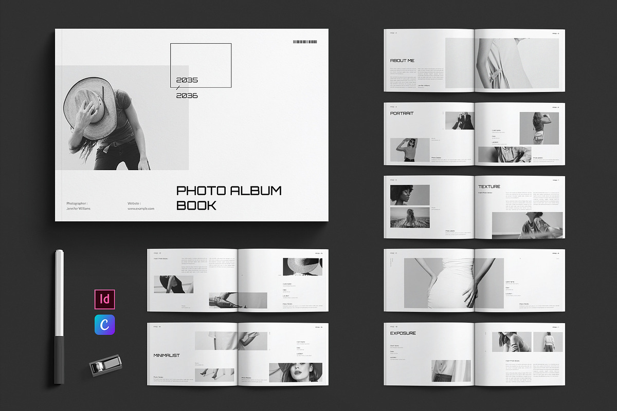 Photo Album Book Template Landscape, a Brochure Template by E-Type (Photo 1 of 7)