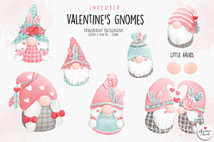 Boho Valentines Gnome Clipart