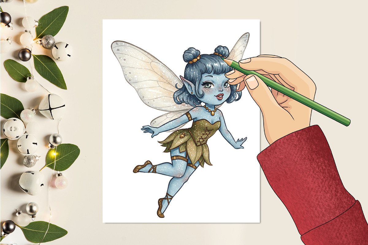 Cute pin up blue fairy, an Illustration by RobertsArt (Photo 4 of 7)