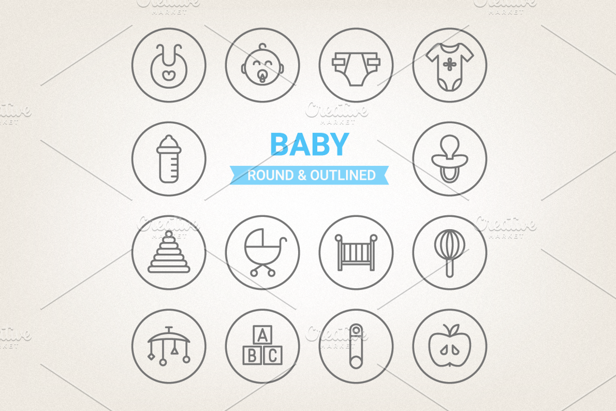 Circle baby icons