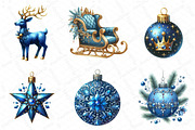 Blue Royalty Christmas Clipart, an Illustration by DreamPrint404 (Thumbnail 3 of 4)