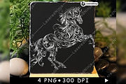 Horse Swirling Floral Pattern Equine, a Background Graphic by LaseredNinja (Thumbnail 4 of 7)