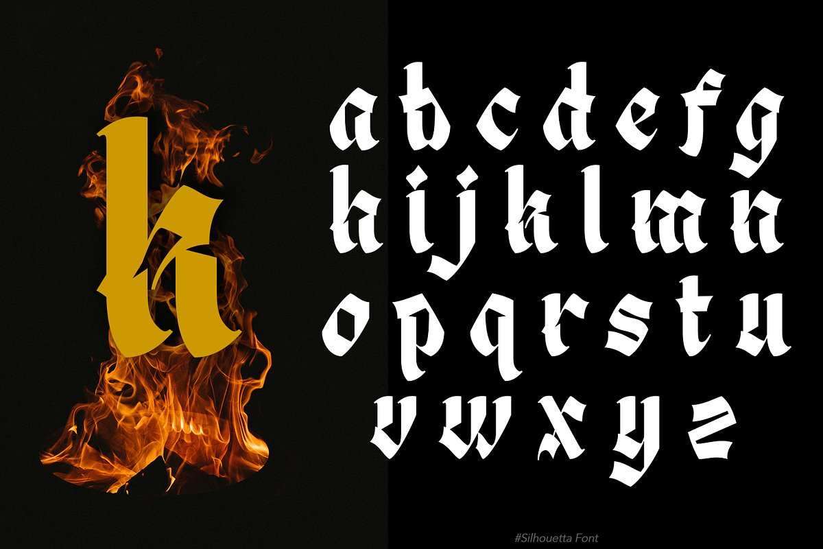 Silhouetta Blackletter, a Blackletter Font by TypeClassHeroes (Photo 9 of 15)