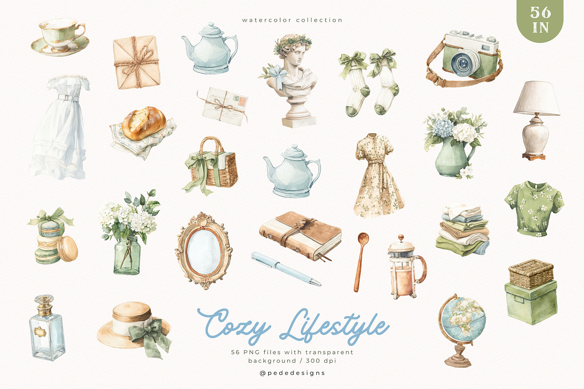 Cozy Lifestyle Collection, a Decorative Illustration by PeDe Designs (Photo 4 of 19)