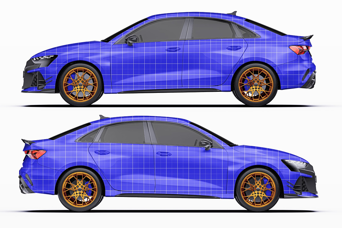 2026 Sport Performance Sedan Set, an Advertising Mockup by Halal Graphic Studio (Photo 9 of 12)