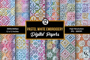 Pastel Chikankari Embroidery Pattern, a Pattern Graphic by Creative Store (Thumbnail 1 of 5)