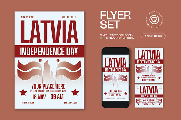 Latvia Independence Day Flyer preview 4