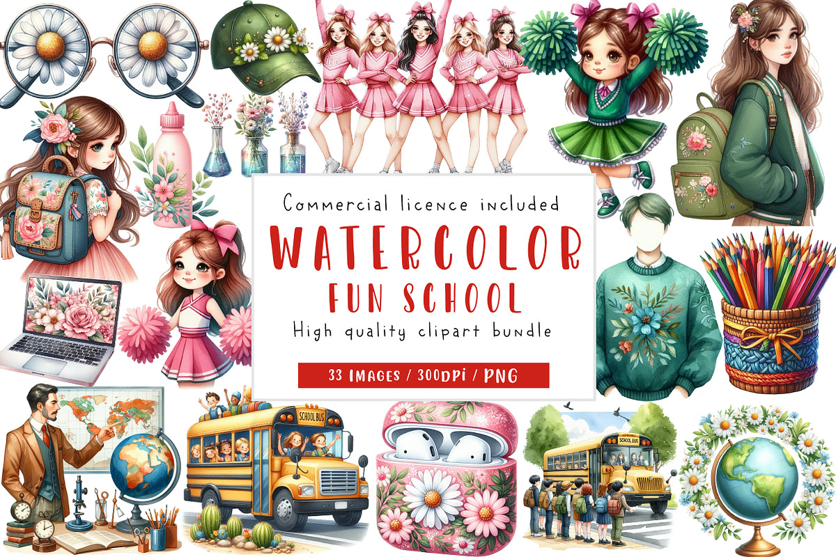 Fun School Activities Clipart, an Illustration by CreationArt (Photo 1 of 5)