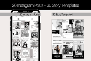 50 Podcast Instagram Template BUNDLE