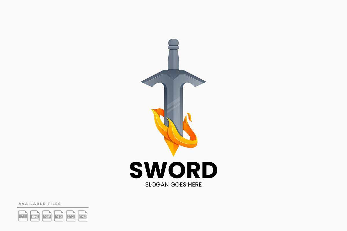 Sword Gradient Colorful Logo, a Branding & Logo Template by Zeer Graphic
