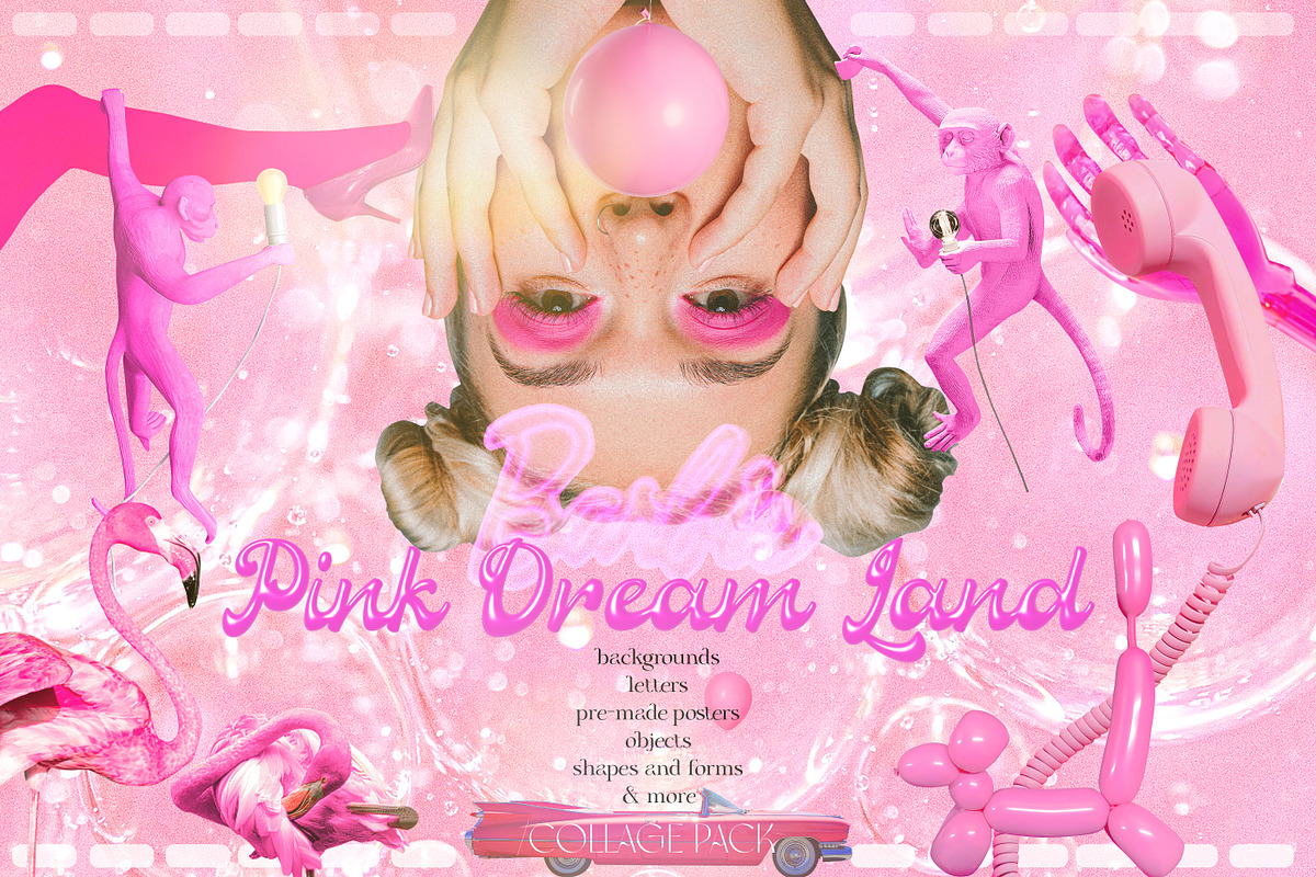 PINK DREAM LAND - Collage Pack, an Object Graphic by SCHÉRI