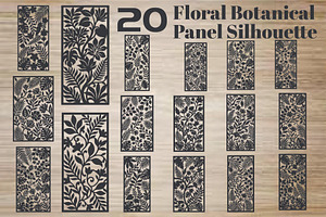Floral Botanical Panel Silhouette