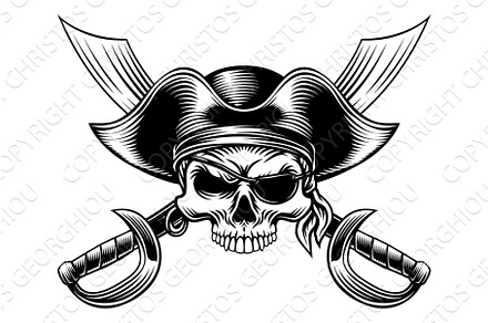 Skull Pirate Crossbones Cross