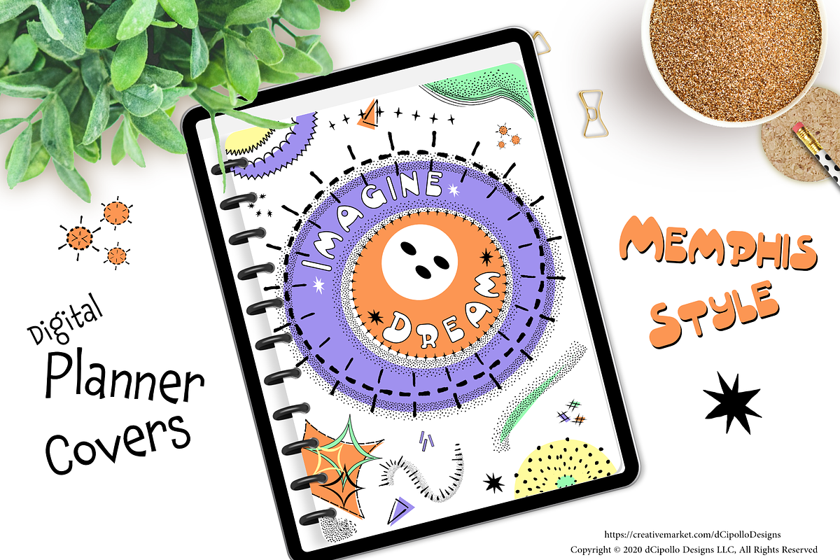 Imagine & Dream Digi Planner Covers, a Stationery Template by dCipollo Designs (Photo 3 of 6)