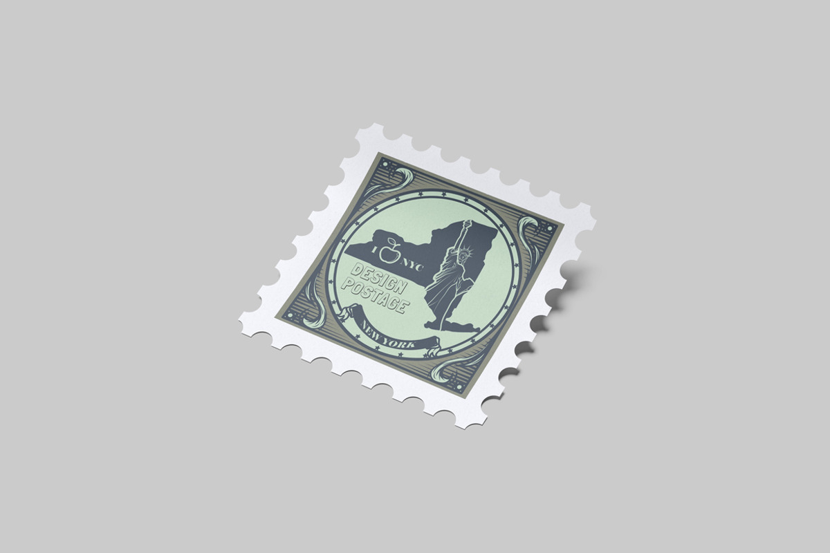 Square Postage Stamp Mockup
