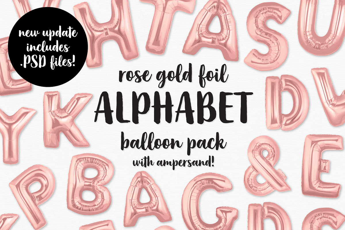 Rose Gold Foil Alphabet Balloon Pack, an Object Graphic by Bold Leap Creative