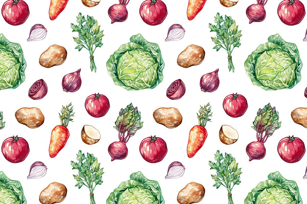 Beetroot Soup+Watercolor Ingredients, an Illustration by Olga Olmix (Photo 8 of 9)