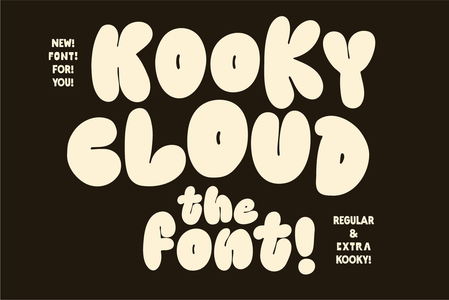 Kooky Cloud Font! Handmade!