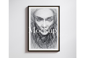 Black frame mockup close up
