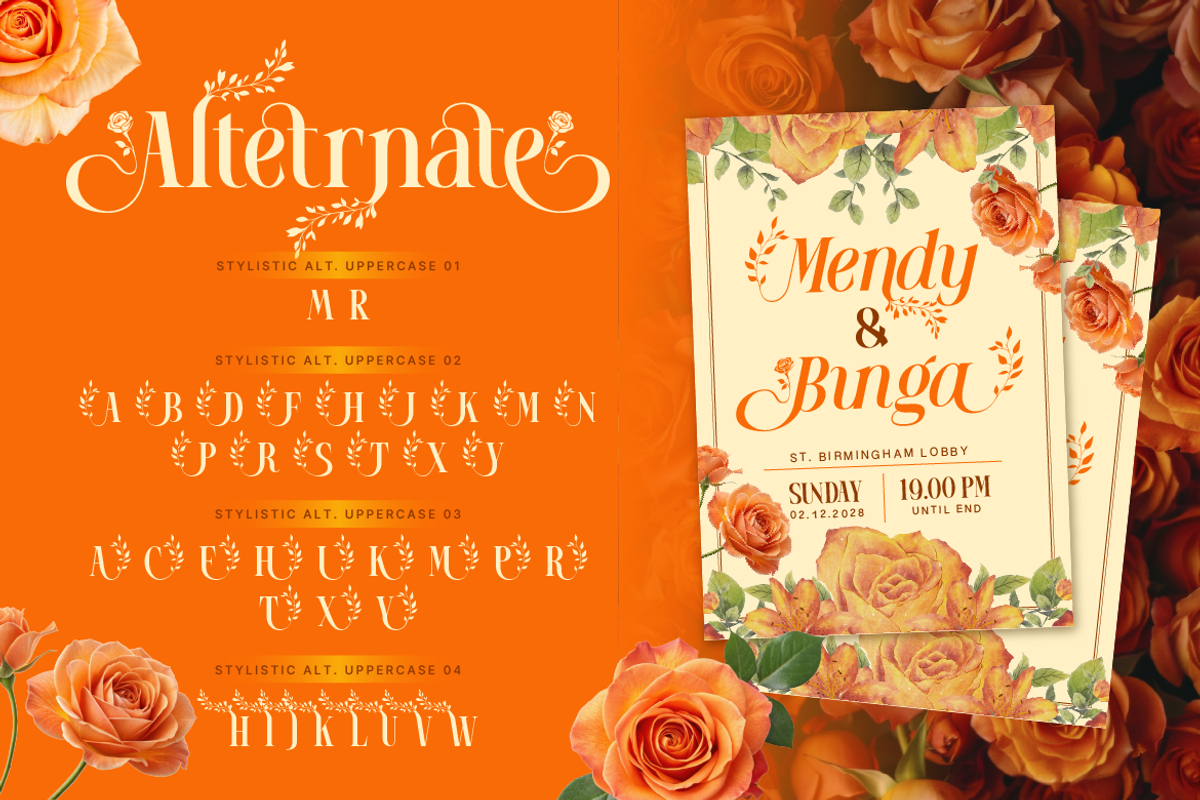 Mowina - Beautiful Floral, a Serif Font by Artisan Themes (Photo 6 of 12)
