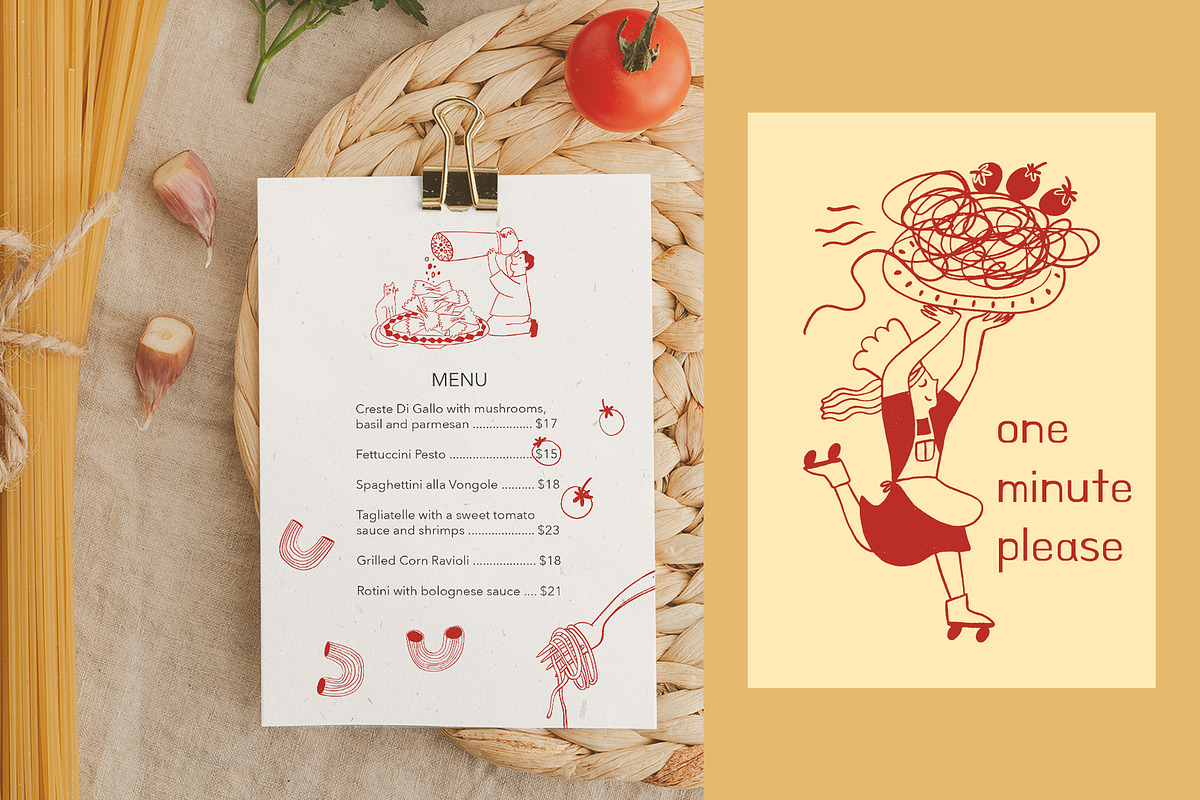 Pasta La Pasta. Food illustrations., a Food Illustration by Annakniaz (Photo 17 of 18)
