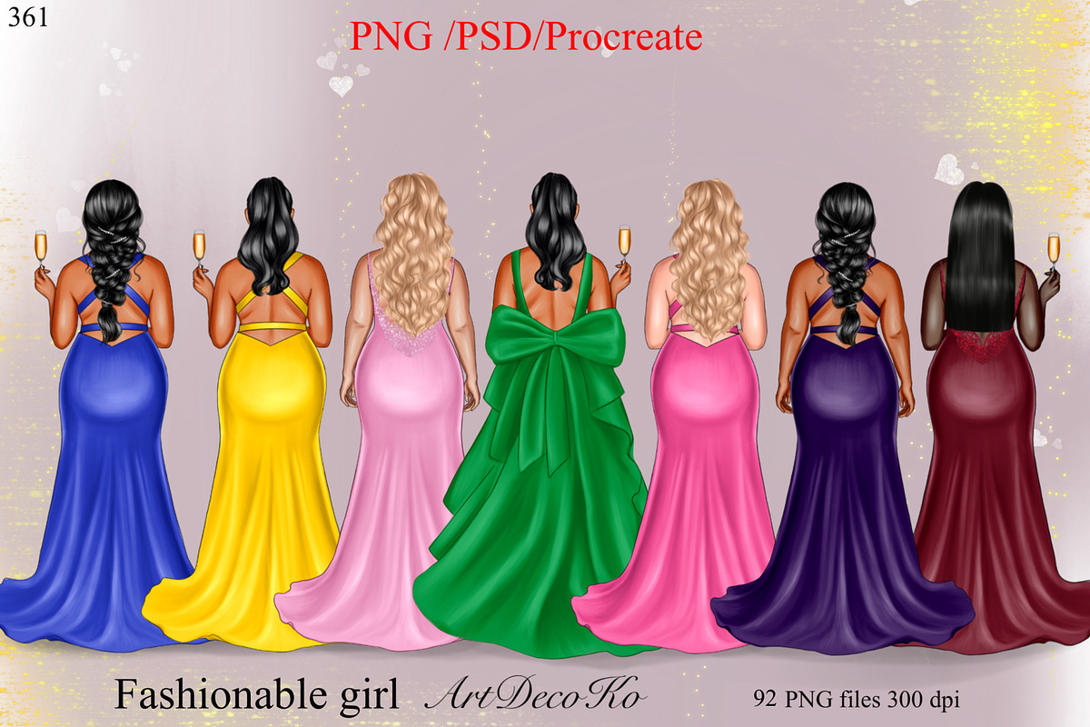 Fashion girl plus size, bridesmaids, a Person Illustration by DekoArt (Photo 1 of 5)