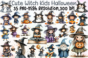 Cute Witch Funny Kids Halloween Clip, an Illustration by Sublimation Artist (Thumbnail 1 of 6)