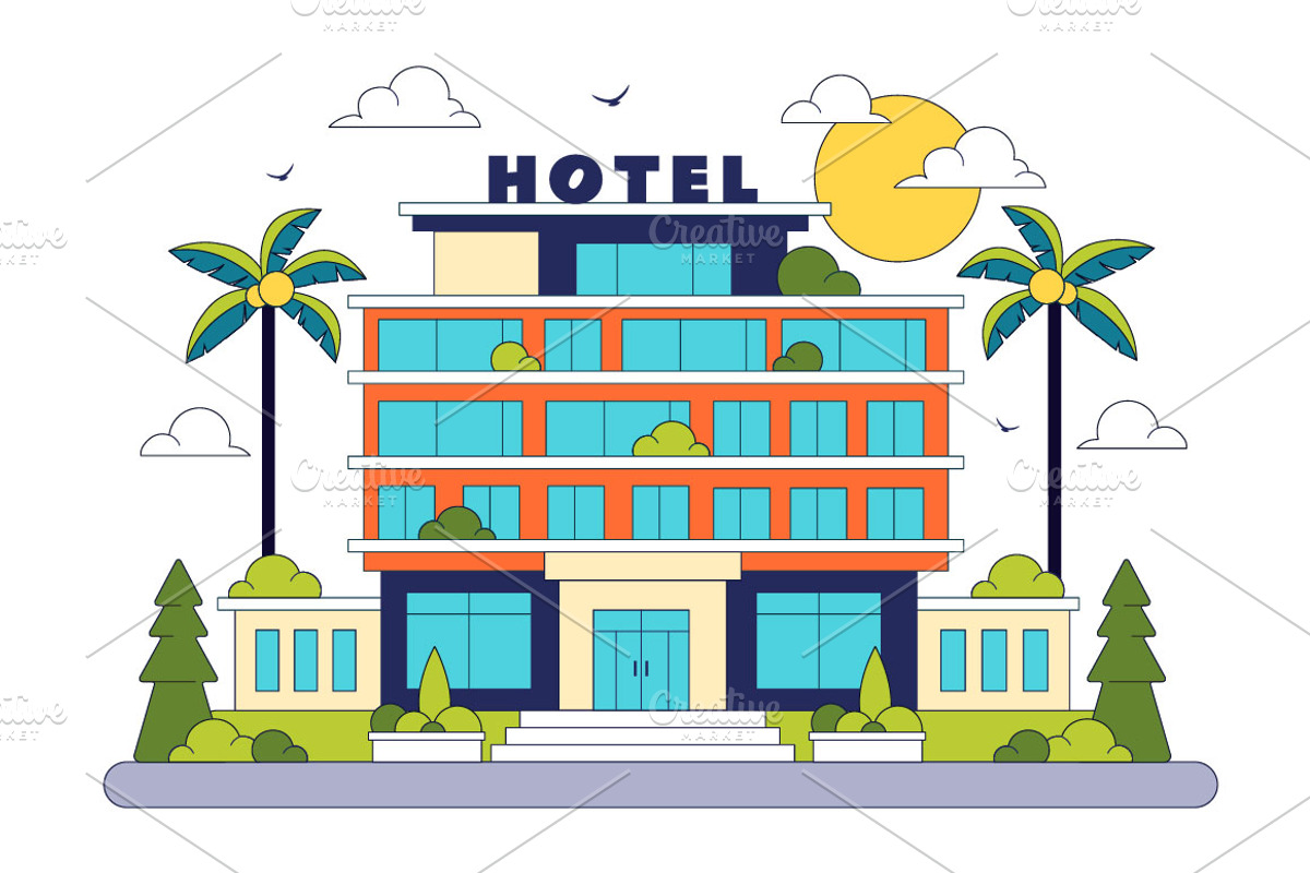 10 Modern City Hotel Building, an Object Illustration by denayunebgt (Photo 4 of 4)