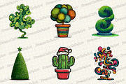 Christmas Topiary Trees Clipart, an Illustration by DreamCafeArt (Thumbnail 4 of 6)