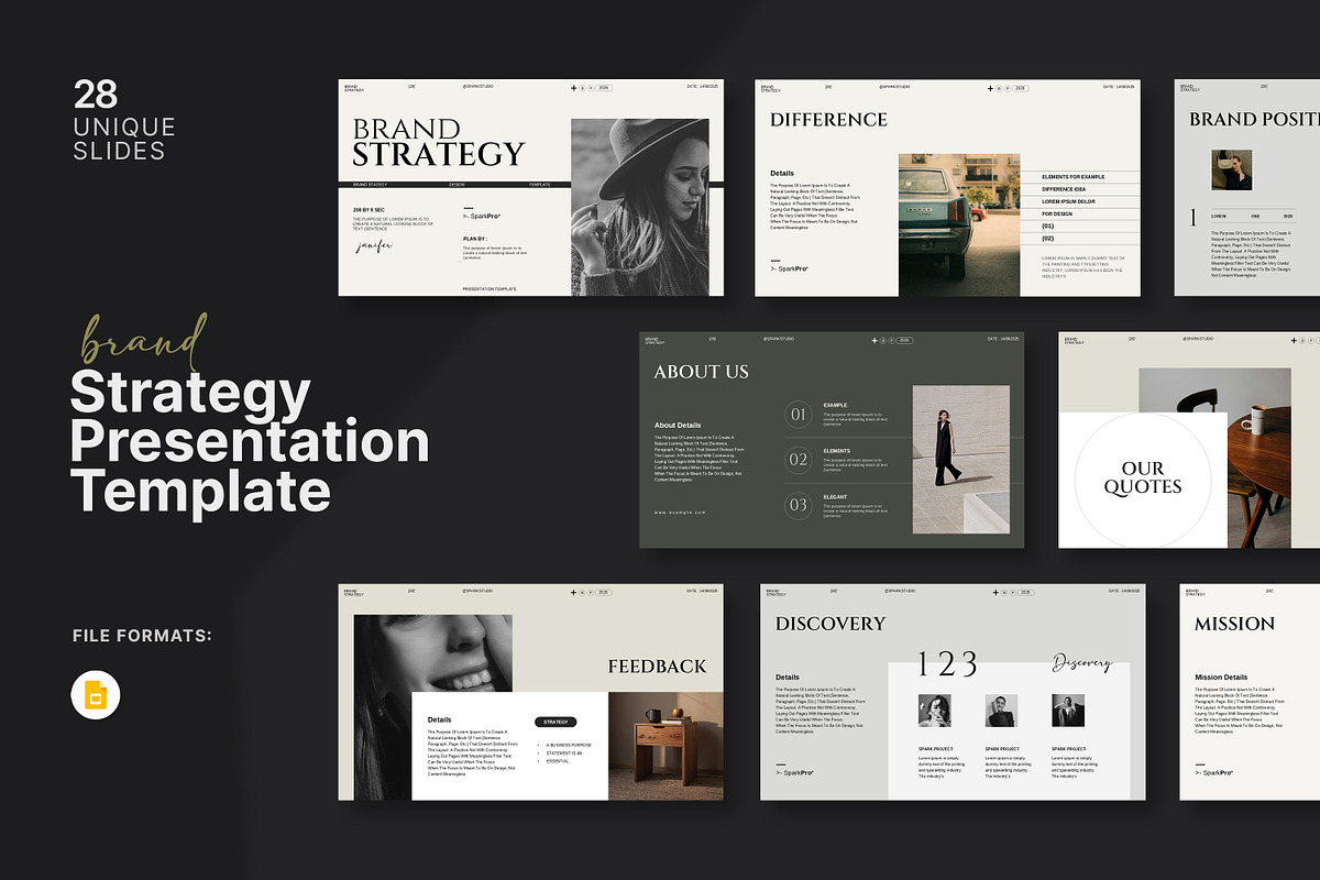 Brand Strategy GoogleSlides Template, a Presentation Template by SparkPro (Photo 1 of 9)