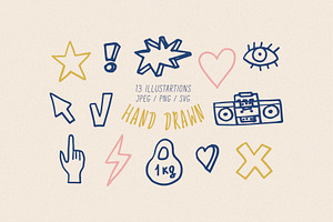 13 Hand Drawn Illustrations