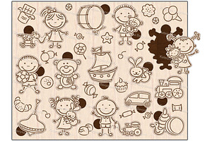 Laser Cut DIY Puzzle Children Toys, an Object Graphic by Bubert Art