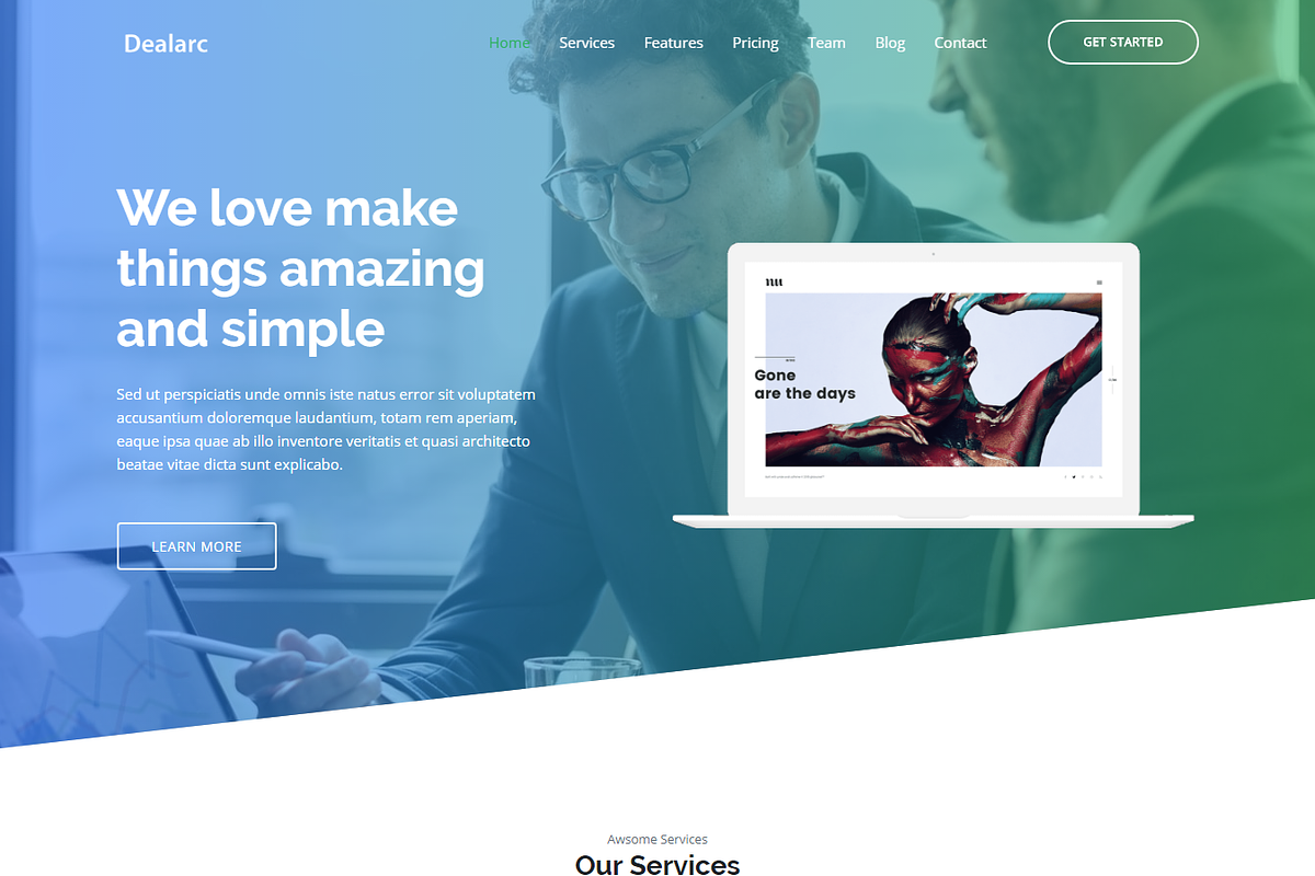 Dealarc - Landing Page Template, a HTML Template by Pichforest Studio (Photo 5 of 5)