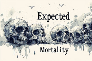 Hand-drawn Illustration Of Skulls With Expected Mortality Text