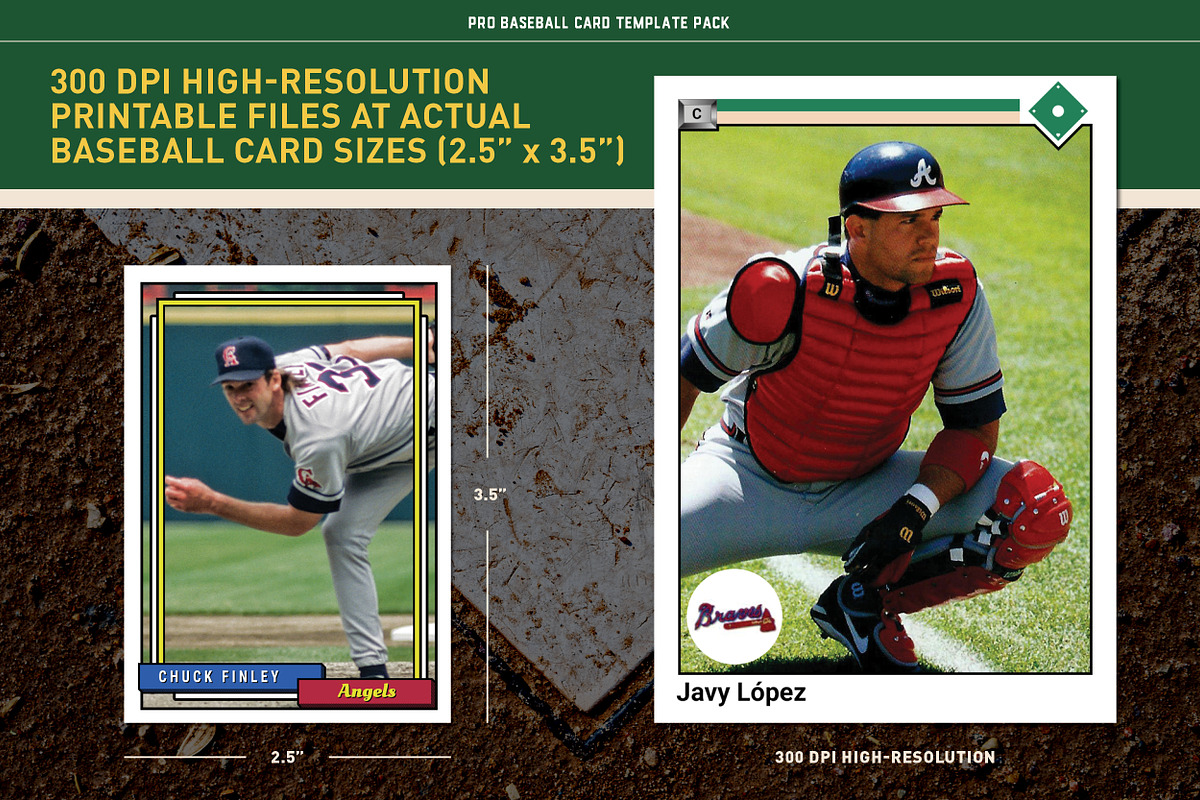1990's Pro Baseball Card Templates, a Card Template by Chris Weibring (Photo 3 of 11)
